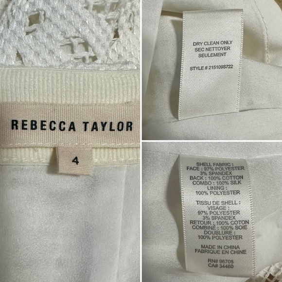 Rebecca Taylor Laser Cut Ivory Lace Pencil Skirt size 4 - Picture 5 of 5